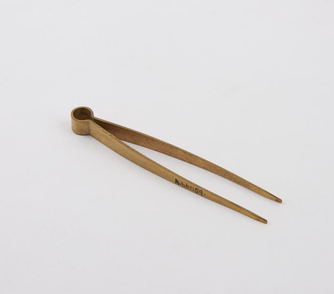 Pair of brass tweezers possibly from the case of Louisa