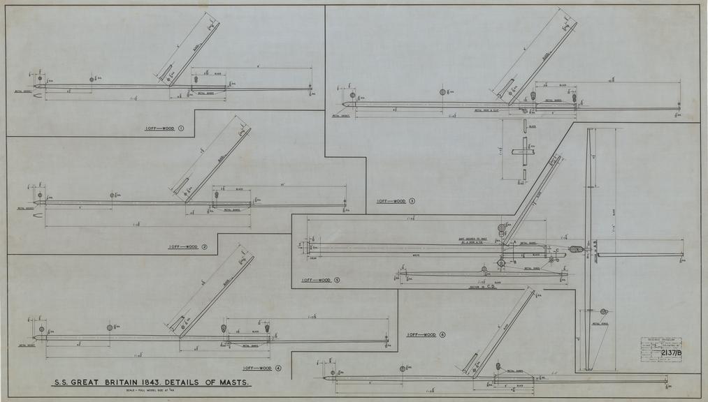 S.S. "Great Britain" 1843 Details of Masts