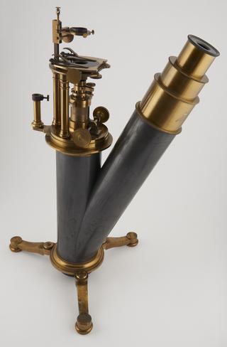 Grand model inverted microscope by Nachet et Fils