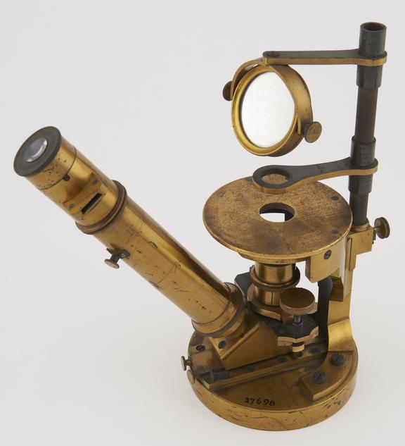 Inverted microscope for chemical use, by Nachet and Son