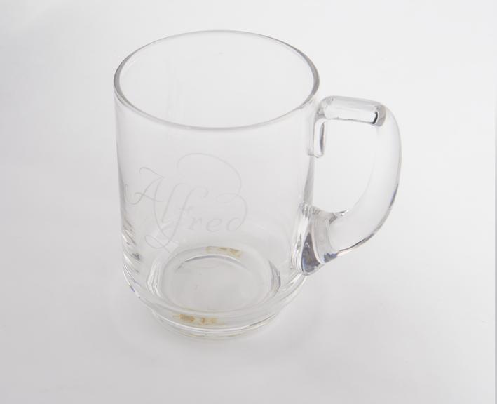 Beer mug with line engraving, 1968