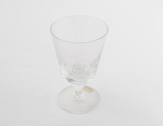 Glass engraved and polished with copper wheel