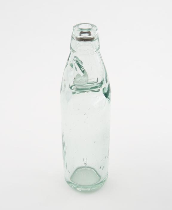 Marble-stoppered mineral water bottle made to Codd's