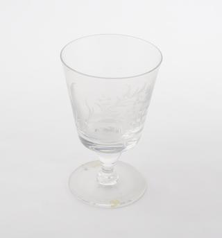 Glass engraved and polished with copper wheel