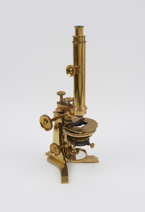 Compound microscope by Anderson and Sons London: rack coarse