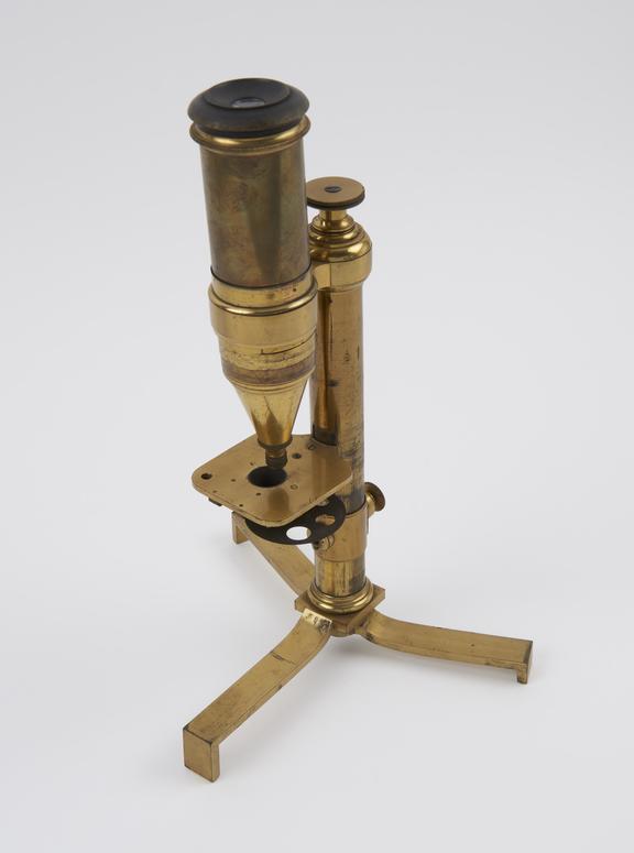 Early French microscope, probably by Lerebours