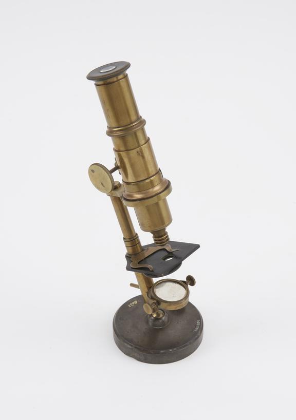 French compound monocular microscope, 1850-1875