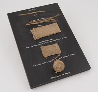 Exhibit, on board, showing gas light mantle manufacture