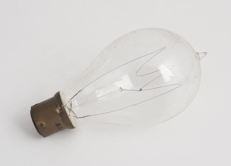 'Royal Ediswan' metal filament lamp, 105W, 32 c.p., pipped, BC