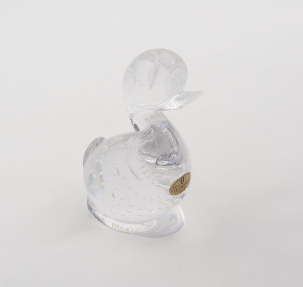 Duck ornament in full lead cystal flint glass, handmade, 1980