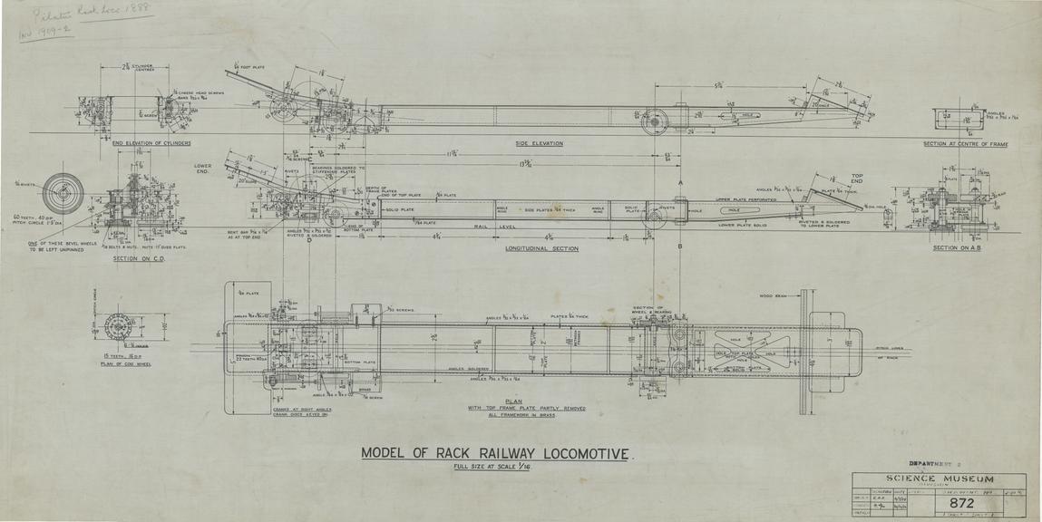 Model of Rack Railway Locomotive