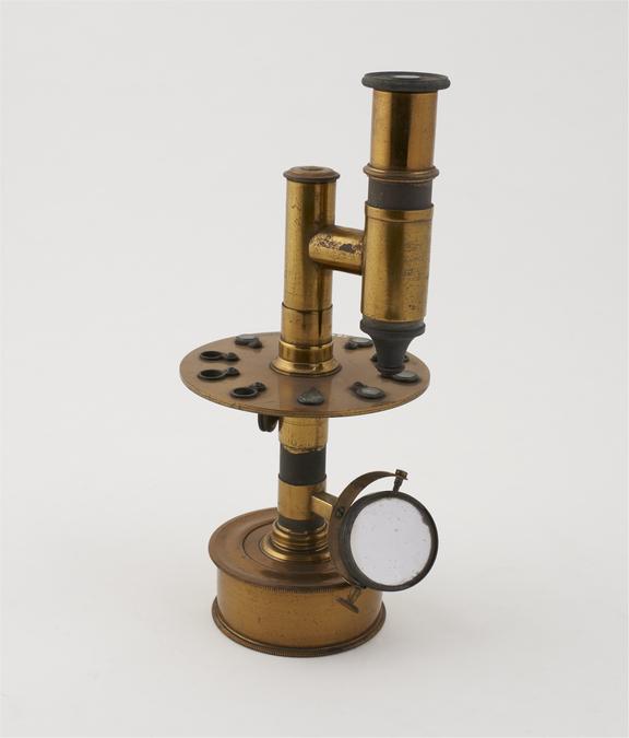 Museum microscope with stage having 10 samples, European