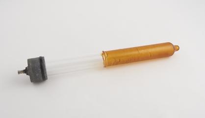 Glass condom former.