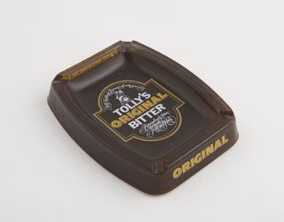 Hand-pressed glass ashtray
