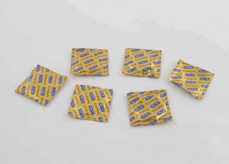 Ten packs of condoms made by the London Rubber Company.