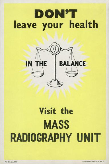 Poster promoting mass miniature radiography with illustration