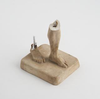 Plaster statuette, Atlas, base with feet broken off