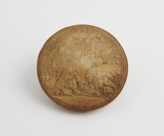 Plaster mould of medallion engraved 'Siege de la Bastille 1789'