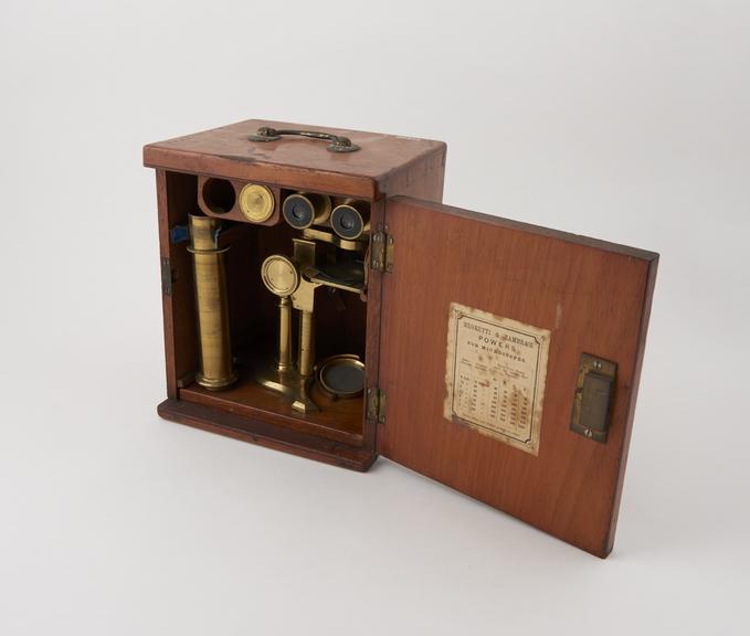 Student microscope in case, by Negretti and Zambra, London