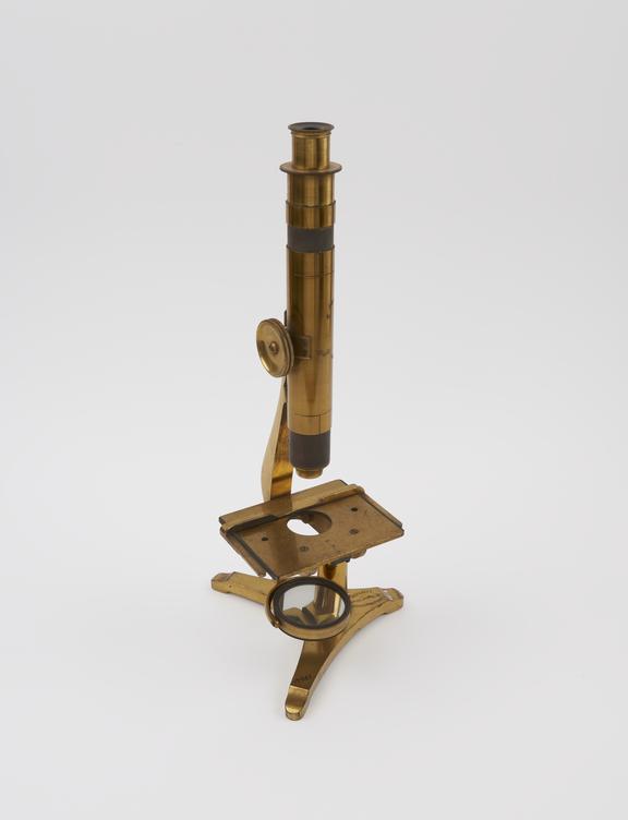 Iron pattern microscope in brass, by Carpenter & Westley