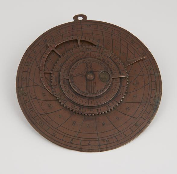 Lunar Dial, brass, with revolving plates, Italian, 16th century