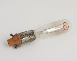 One of eighty-six early incandescent lamps. Carbon filament lamp