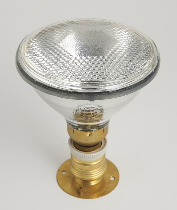 Pressed-glass 'PAR 38' sealed-beam reflector lamp, 150 watt