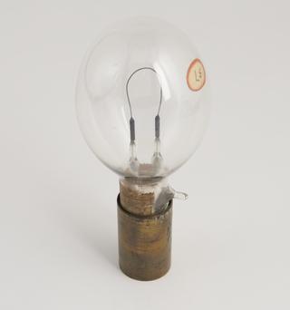 One of eighty-six early incandescent lamps. Carbon filament lamp