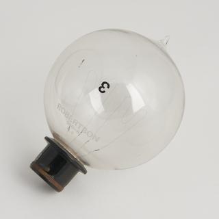 One of eighty-six early incandescent lamps. Carbon filament lamp