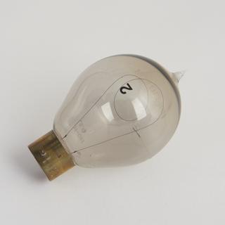 One of eighty-six early incandescent lamps. Carboon filament lamp