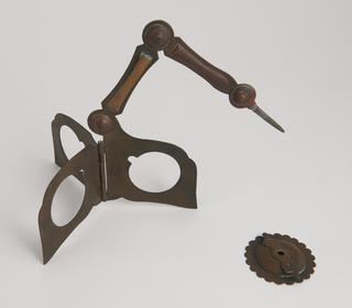 One of two brass folding Candle Holders from Kyoto