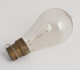 One of eighty-six early incandescent lamps. Carbon filament lamp