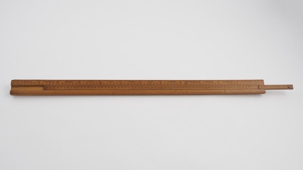 Calendrical slide rule, boxwood