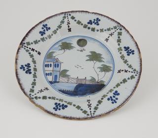 One of fourteen plates in white