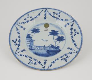 One of fourteen plates in white