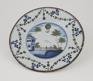 One of fourteen plates in white