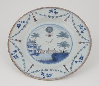 One of fourteen plates in white