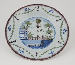 One of fourteen plates in white