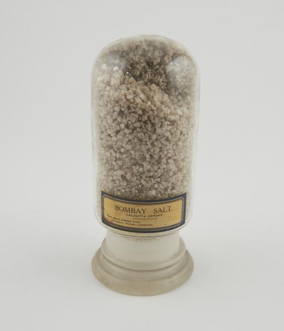 Specimen solar salt Calcutta export in glass jar