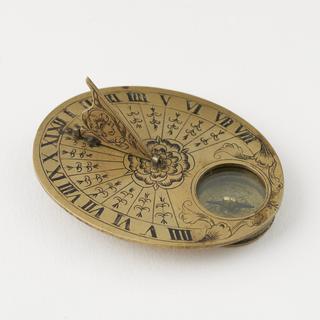 Oval brass sundial