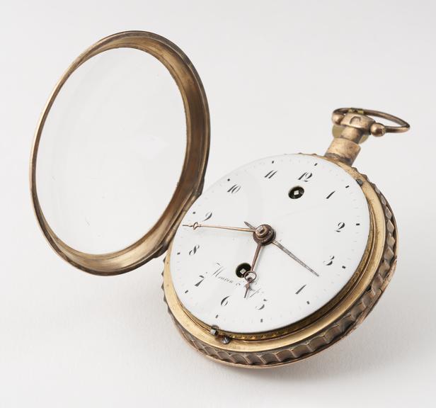 Alarm watch in gold plated case, no