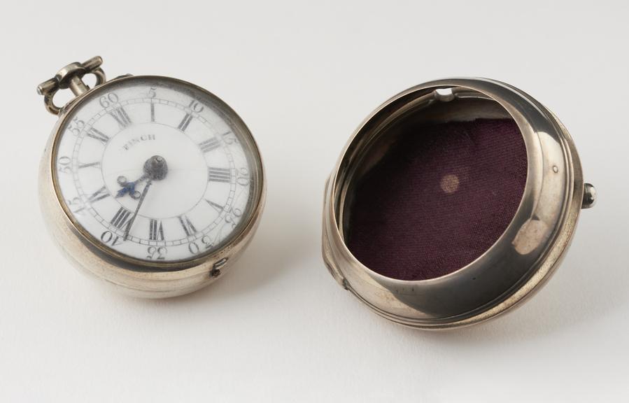 Verge watch in silver pair case by Wm