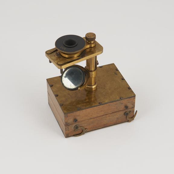 Vest Pocket microscope, in case, forming stand, 1 power