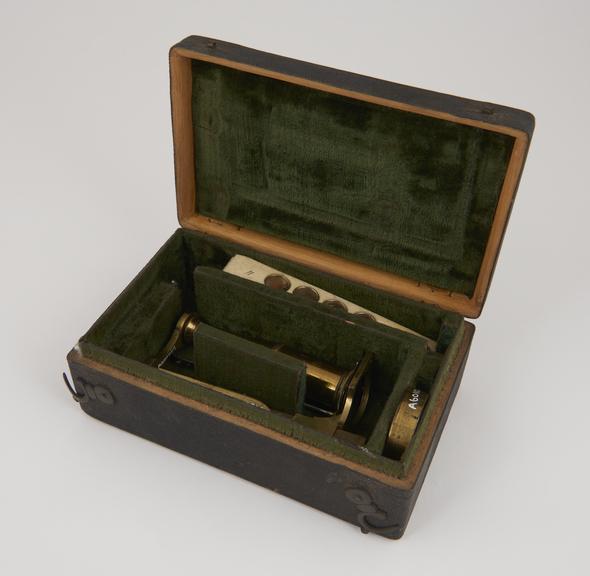 Gould-type microscope in case, by Bancks & Son, English