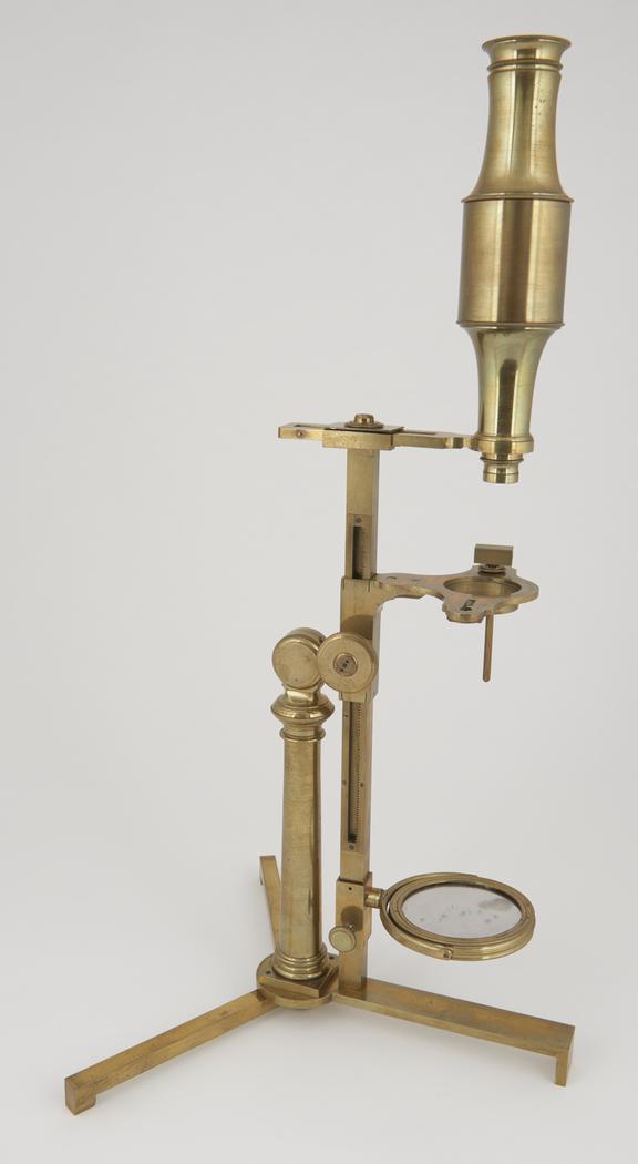 Compound monocular microscope by George Adams, 60 Fleet Street