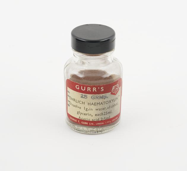 A bottle containing 25 gms of Ehrlich Haematoxylin