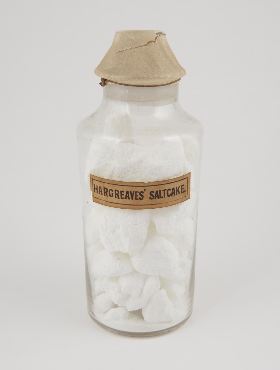 Bottle containing Hargreaves' salt cake