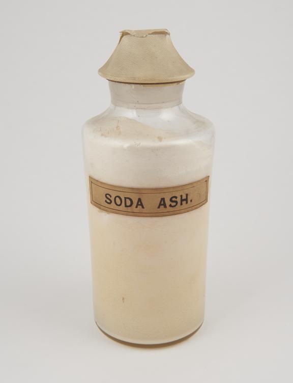 Bottle containing soda ash.