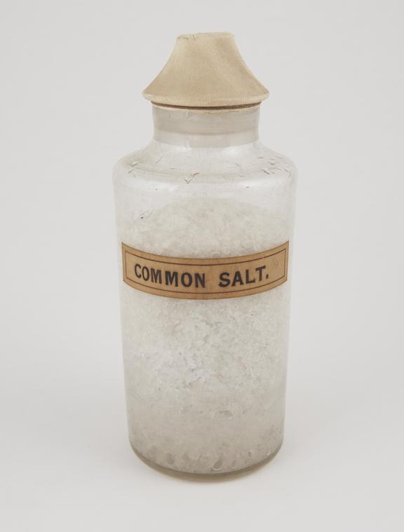 Bottle containing common salt.