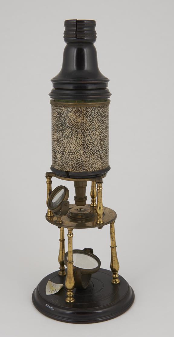 Culpeper microscope with pasteboard body tube and black